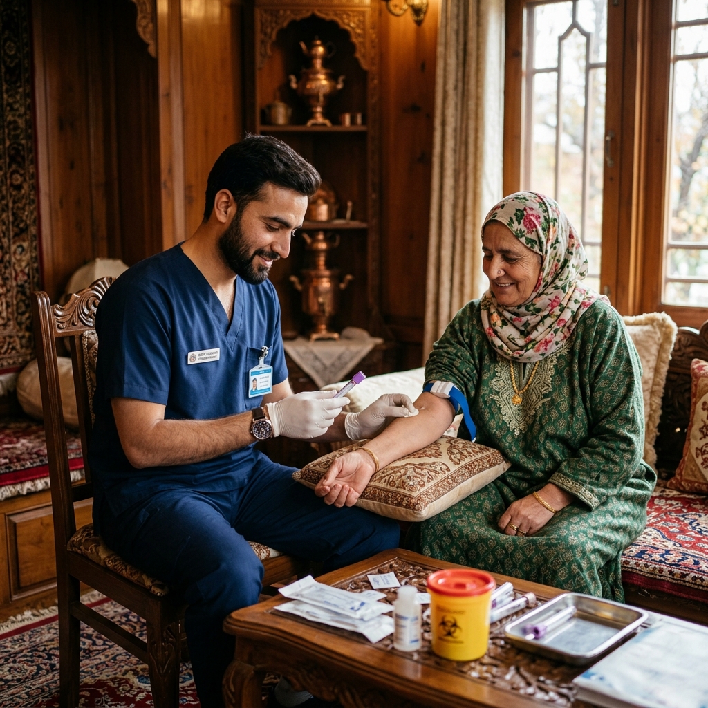 Phlebotomy at home in Kashmir: what happens during a technician visit