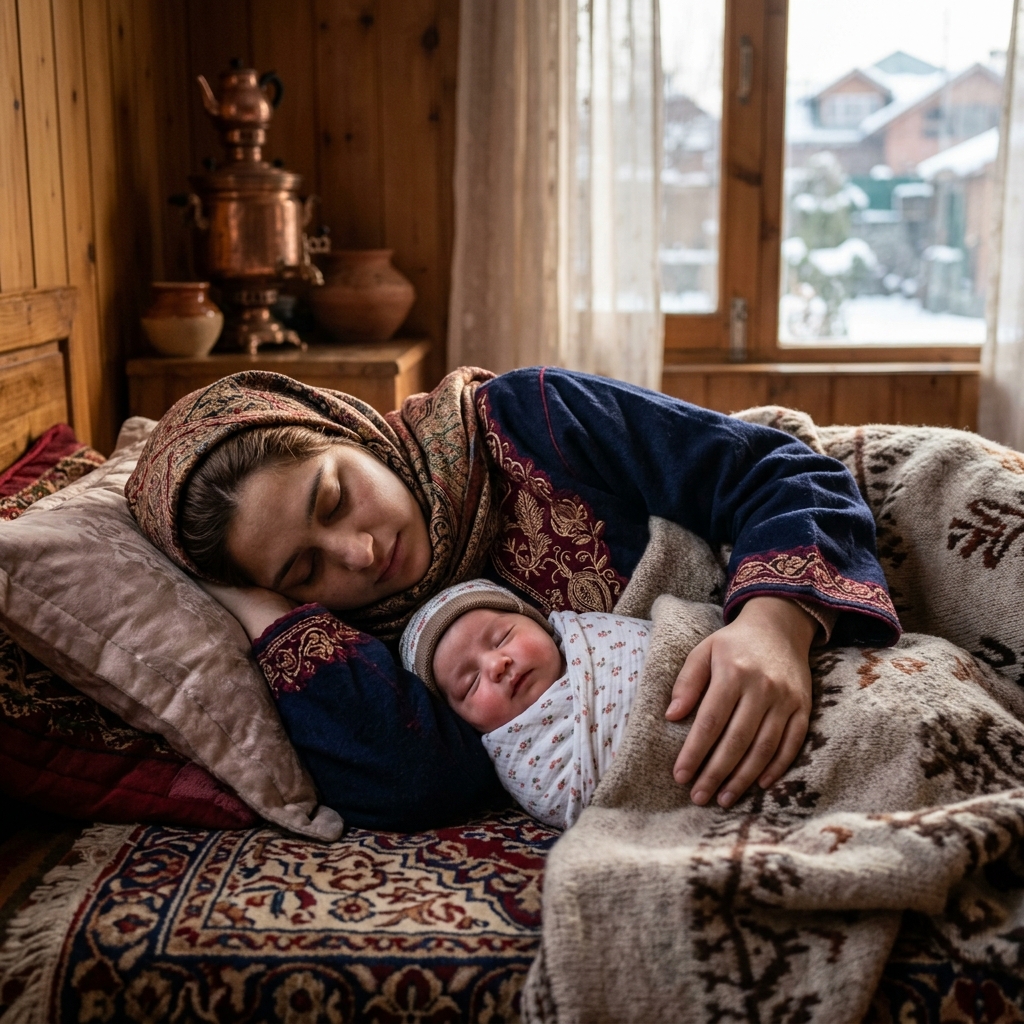 Newborn and mother care at home after delivery in Srinagar
